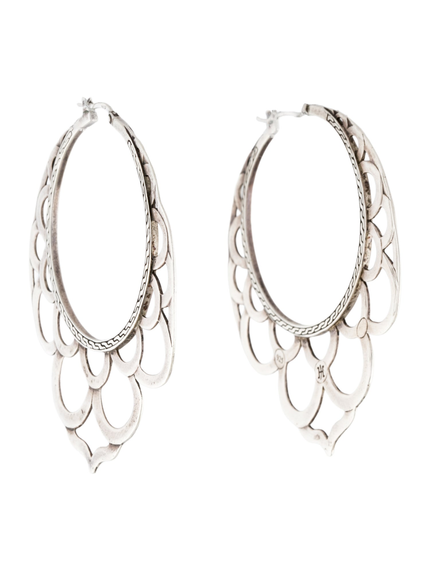 John Hardy Naga Large Lace Hoop Earrings