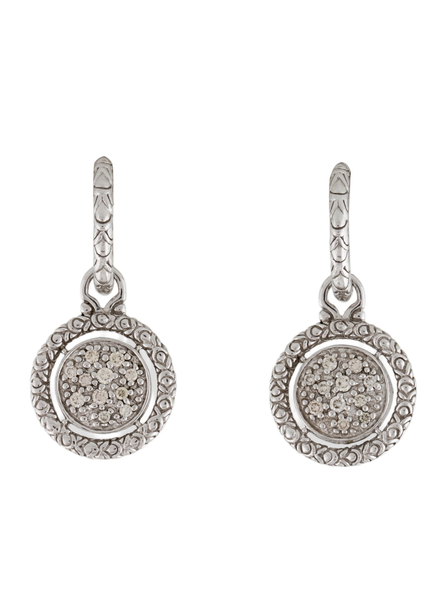 John Hardy Diamond Naga Drop Earrings