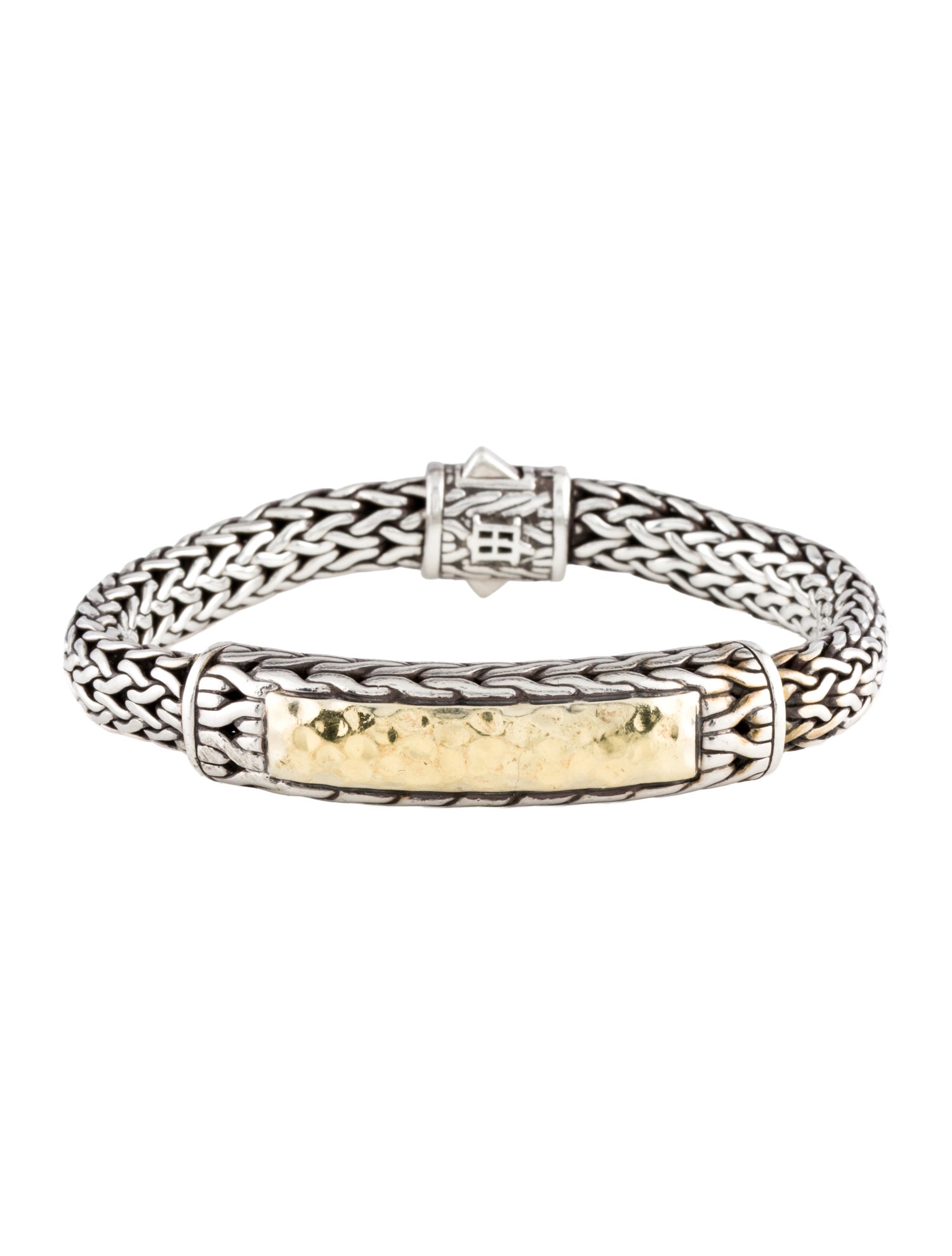 John Hardy Two-Tone Classic Chain Hammered Station Bracelet