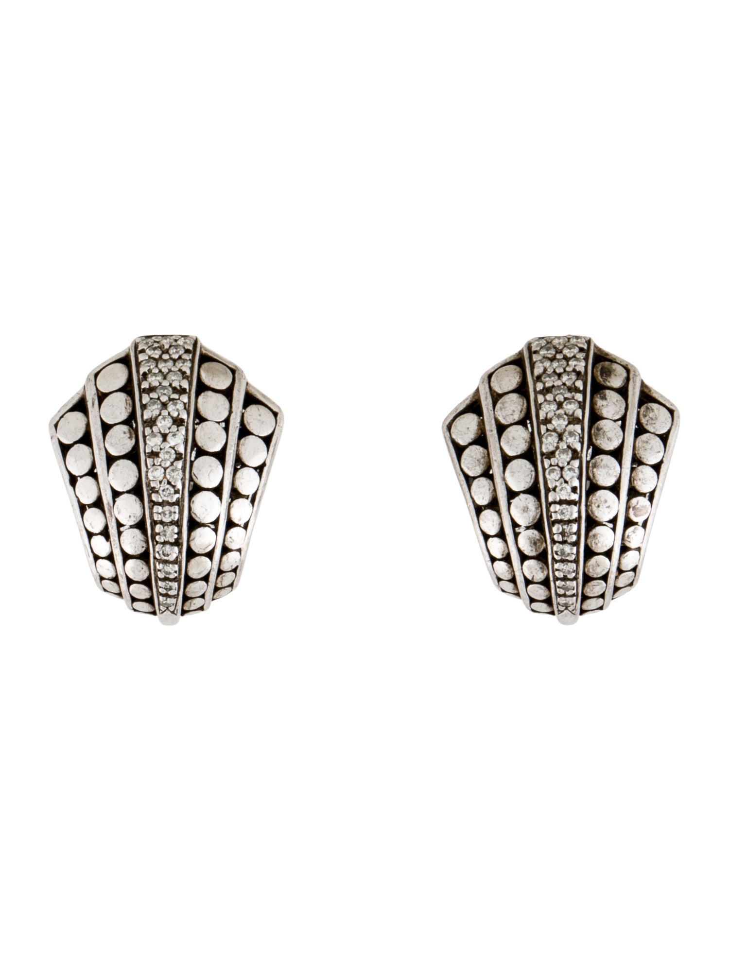John Hardy Diamond Dot Clip-On Earrings