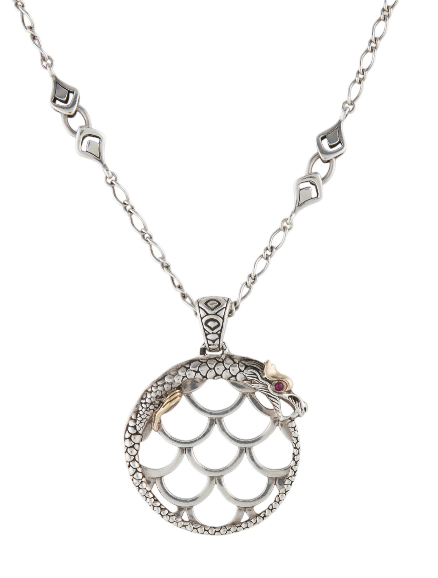 John Hardy Ruby Dragon Pendant Necklace