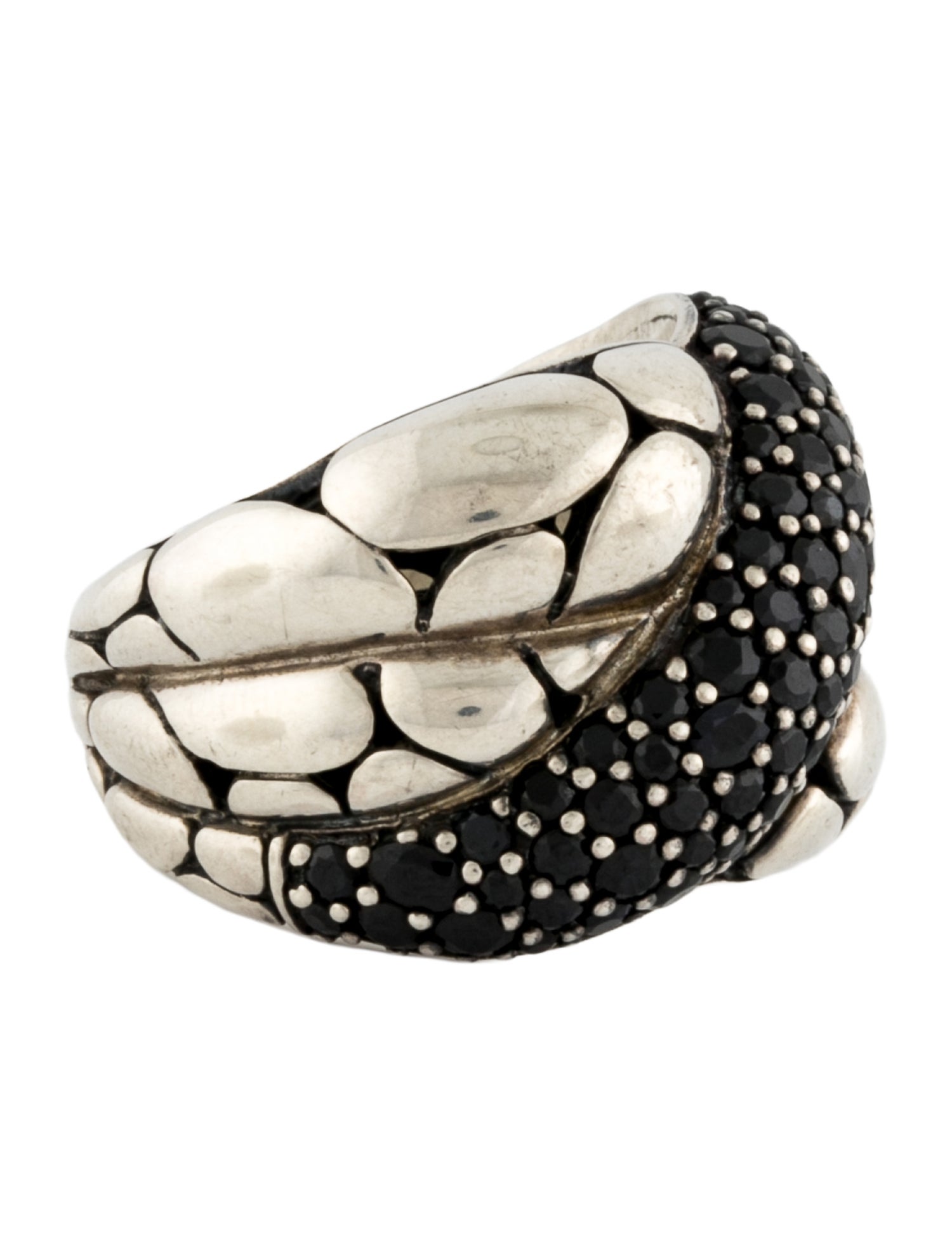 John Hardy Sapphire Kali Pebble Crossover Ring