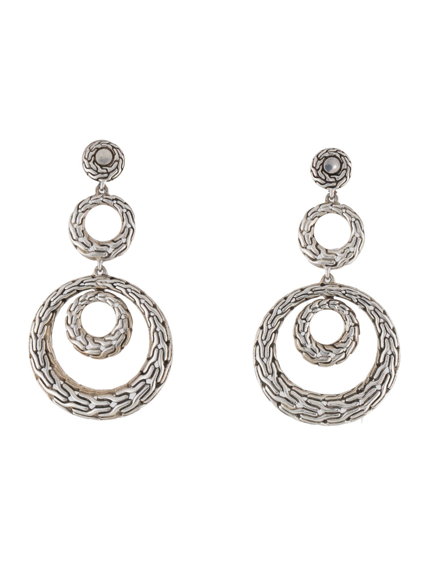 John Hardy Classic Chain Circle Drop Earrings