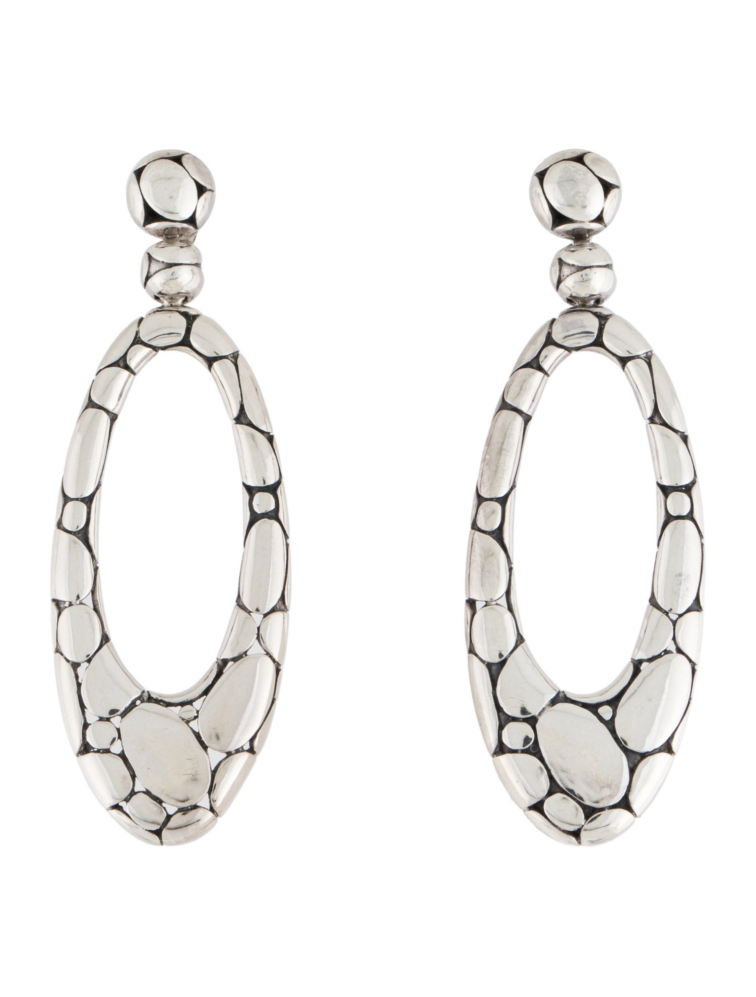 John Hardy Kali Pebble Oval Drop Earings