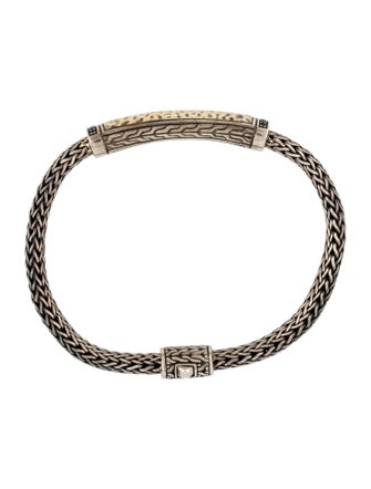 John Hardy Two-ToneClassic Chain Black Sapphire Slim Station Bracelet