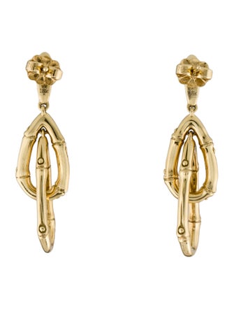 John Hardy 18K Bamboo Link Drop Earrings