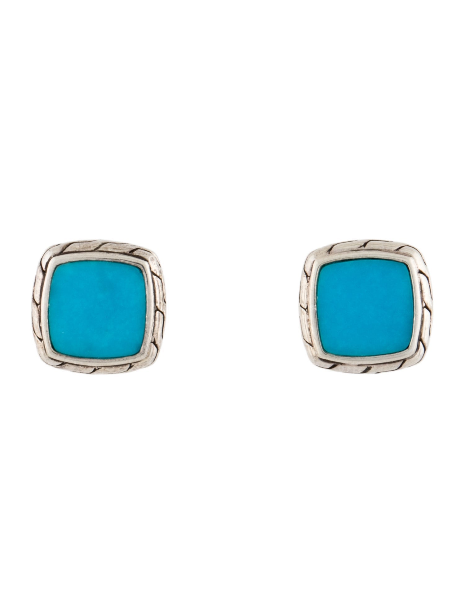 John Hardy Turquoise Classic Chain Stud Earrings
