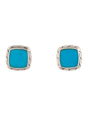 John Hardy Turquoise Classic Chain Stud Earrings