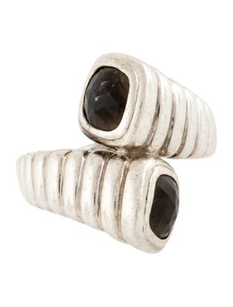 John Hardy Smoky Quartz Bedeg Bypass Ring
