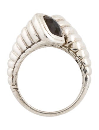 John Hardy Smoky Quartz Bedeg Bypass Ring