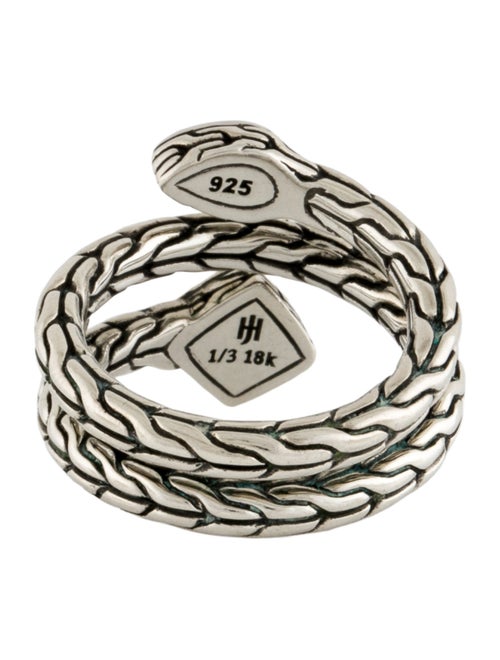 John Hardy Two-Tone Hammered Classic Chain Coil Ring