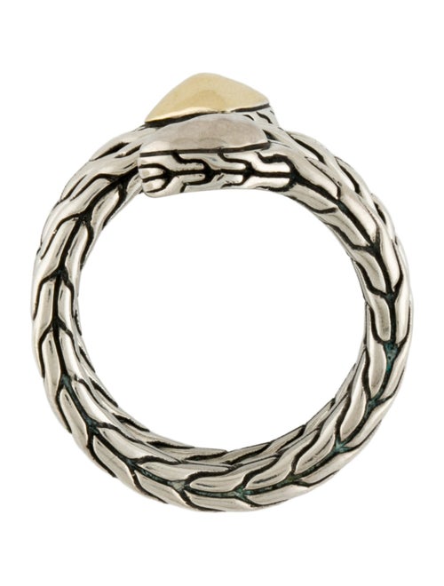 John Hardy Two-Tone Hammered Classic Chain Coil Ring