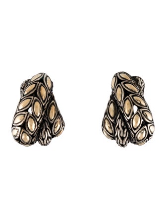 John Hardy Two-Tone Batu Kawung Crossover Earclips