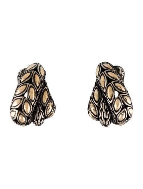 John Hardy Two-Tone Batu Kawung Crossover Earclips