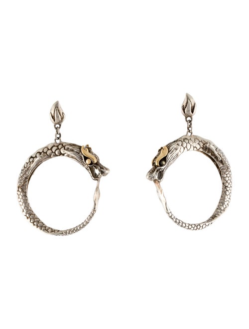 John Hardy Two-Tone Dragon Hoop Earrings