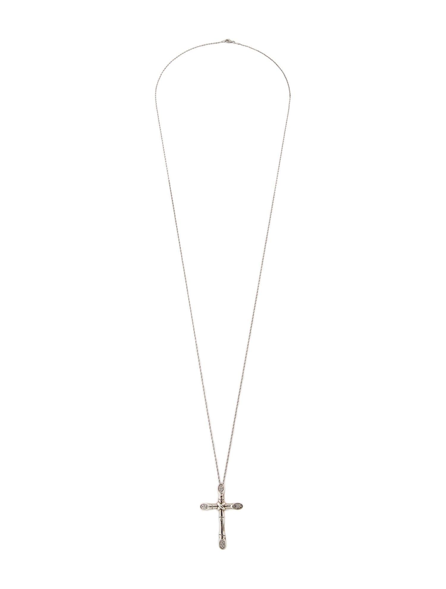 John Hardy Sapphire Cross Bamboo Pendant Necklace
