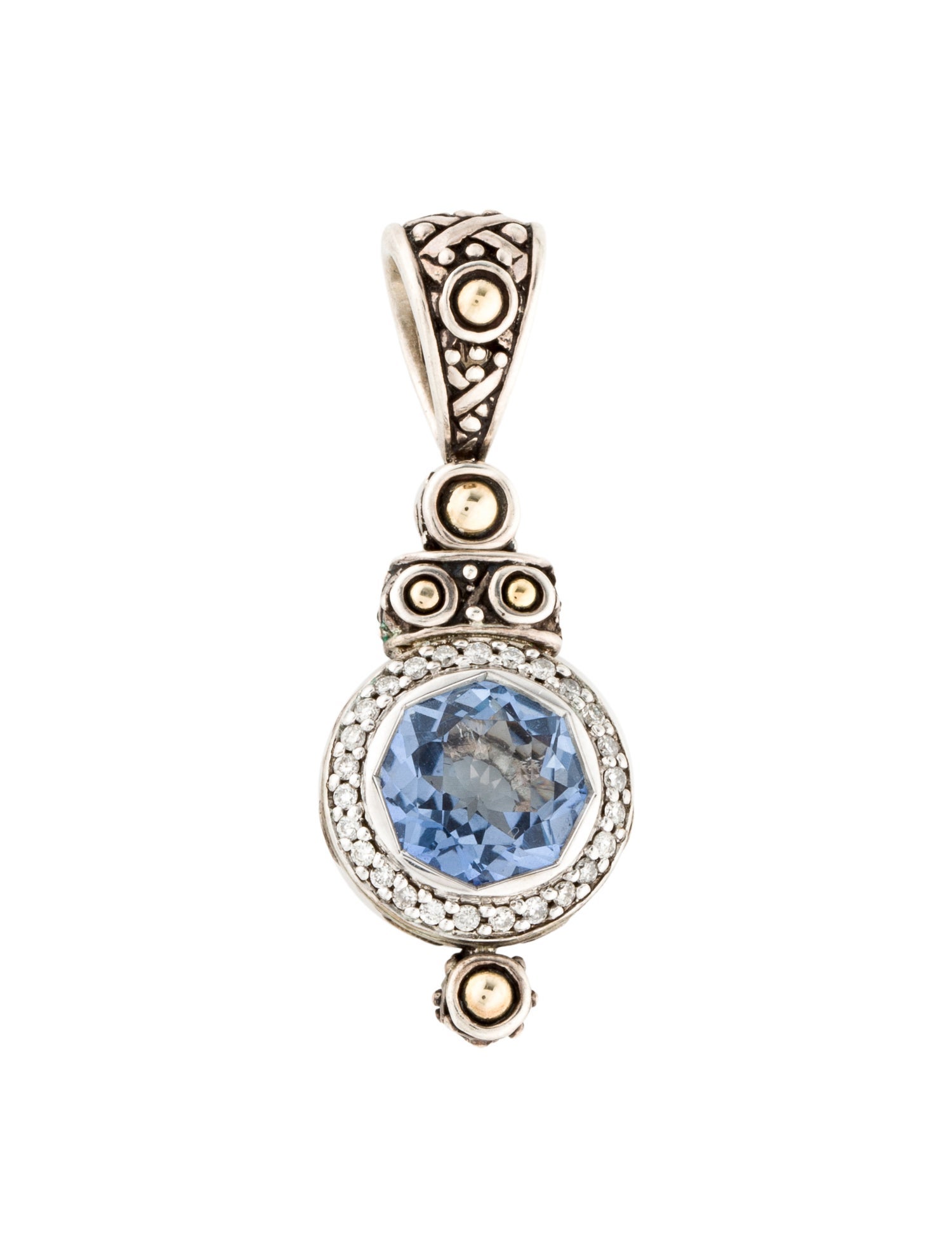 John Hardy Coated Topaz & Diamond Pendant