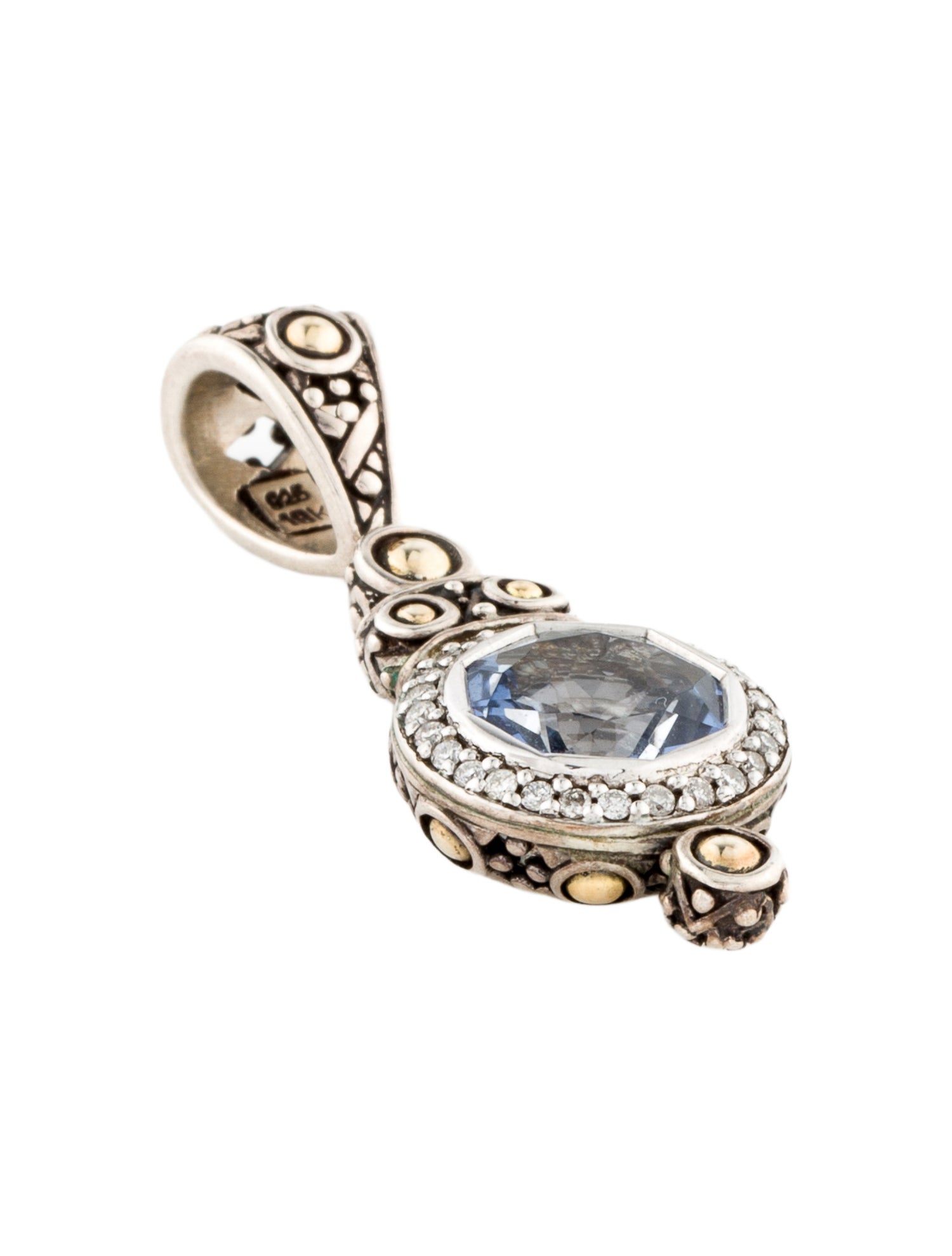 John Hardy Coated Topaz & Diamond Pendant