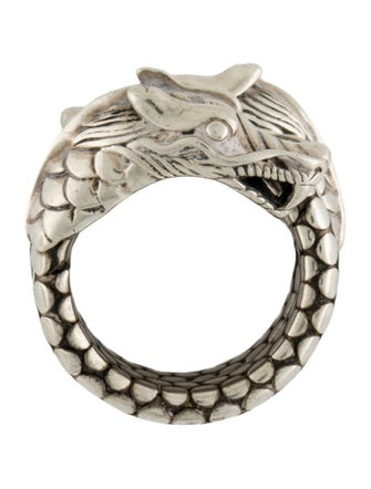 John Hardy Naga Double Dragon Dot Coil Ring