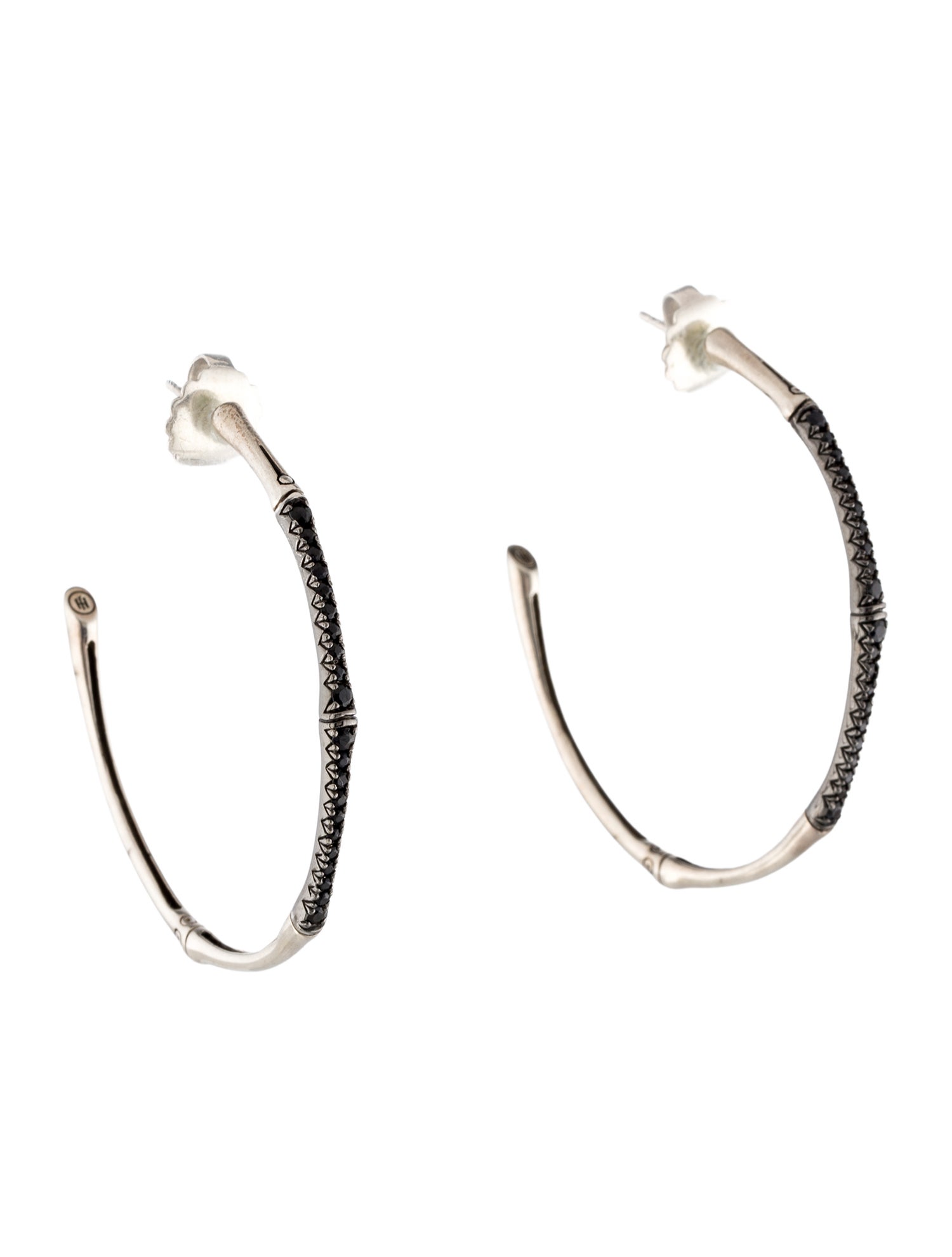 John Hardy Sapphire Bamboo Large Hoop Earrings