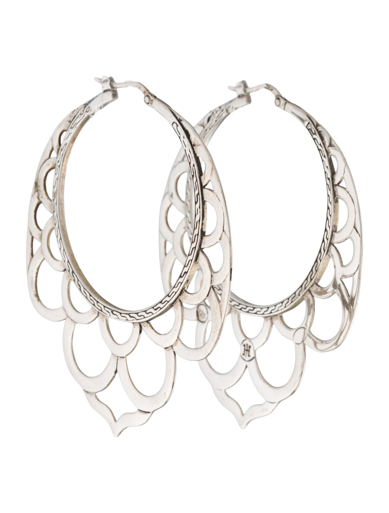John Hardy Naga Large Lace Hoop Earrings