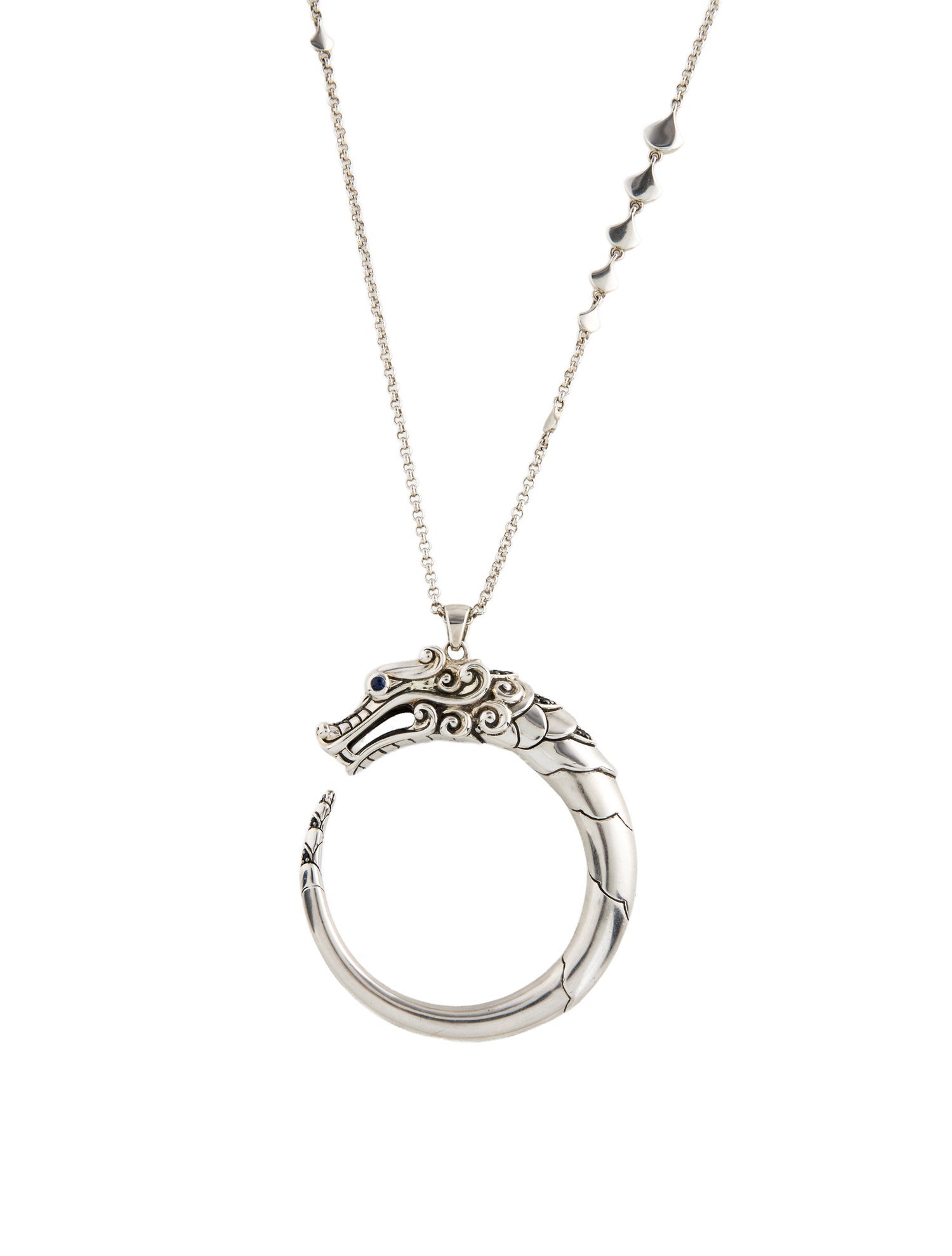 John Hardy Sapphire & Spinel Naga Pendant Necklace