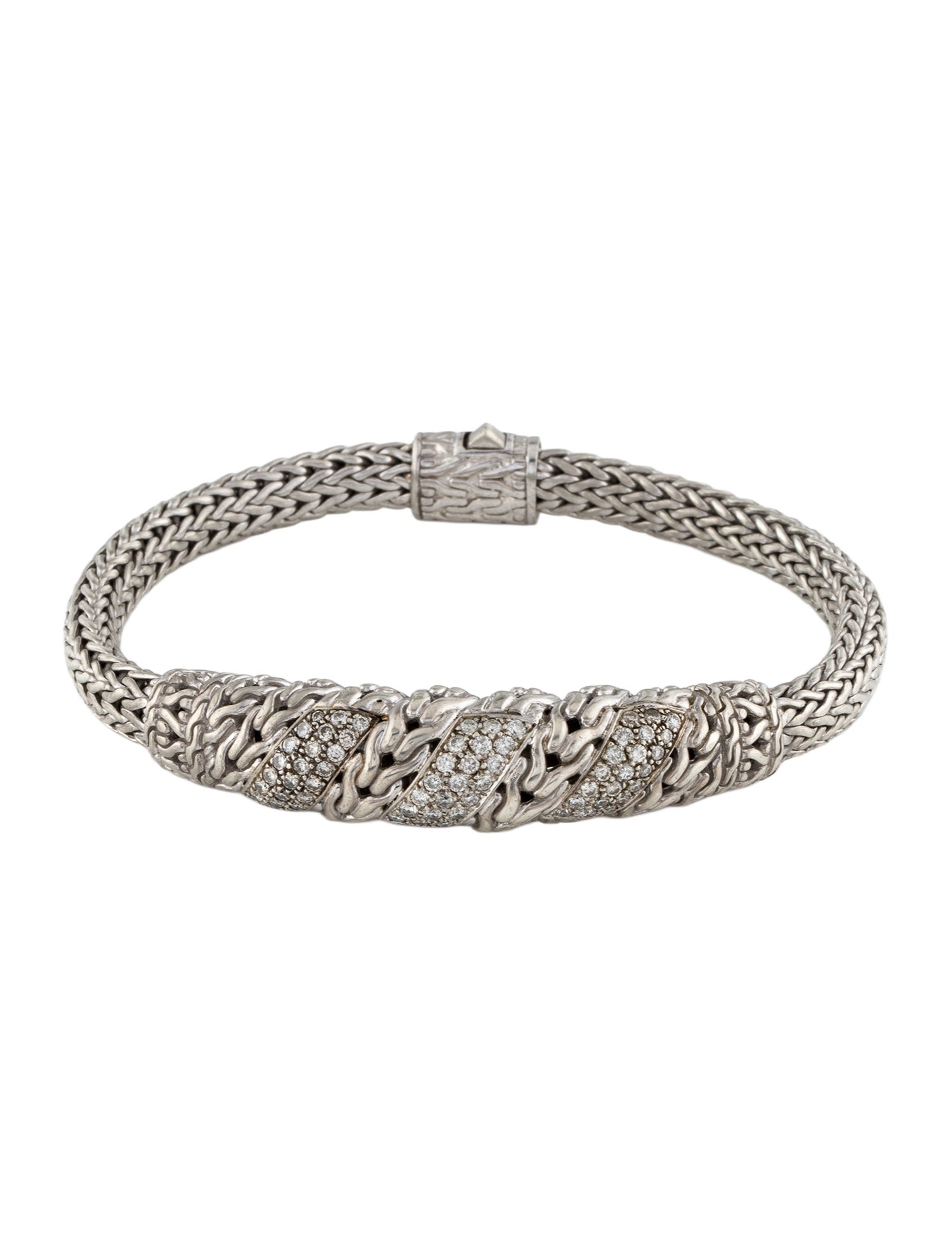 John Hardy Diamond Twisted Classic Chain Bracelet