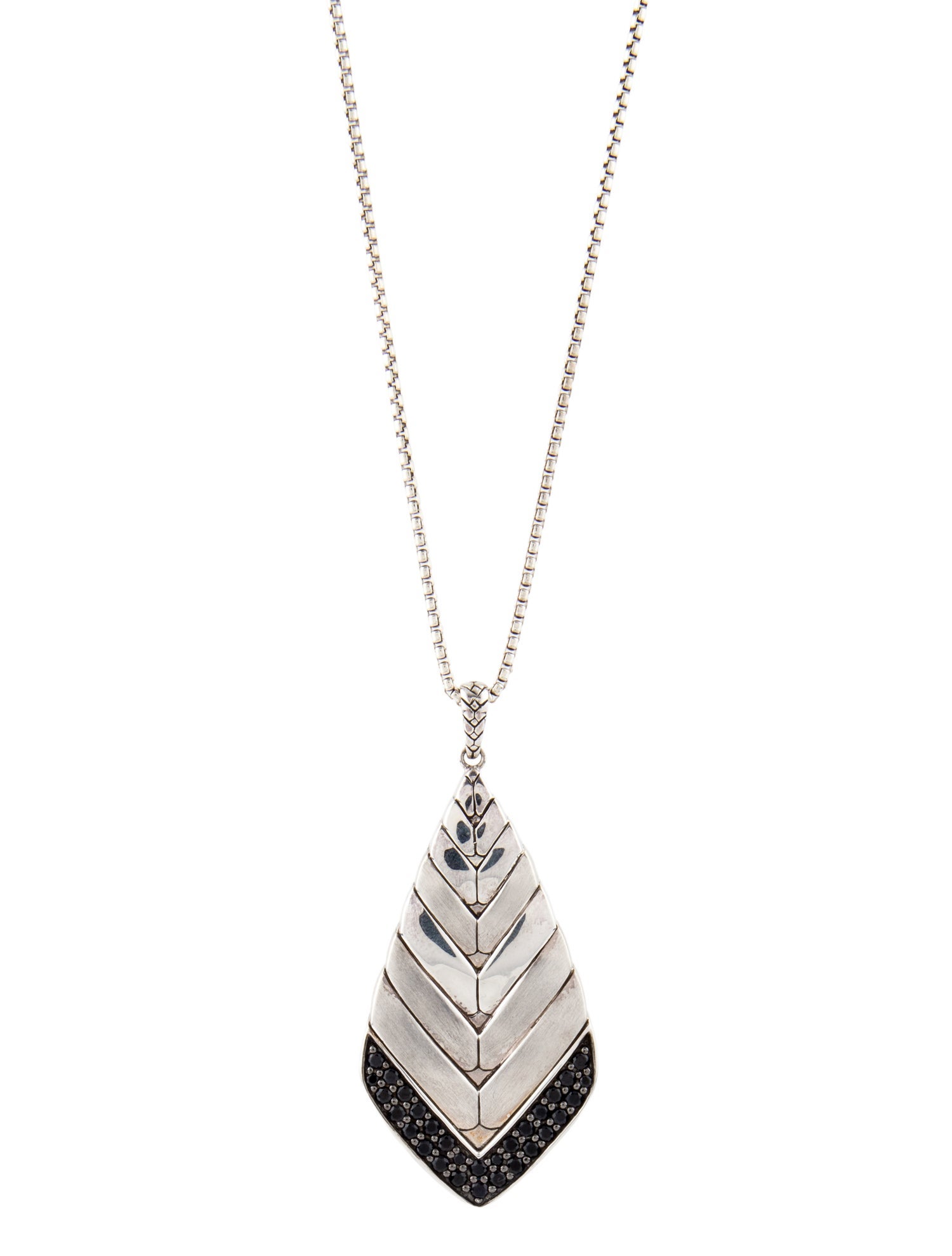 John Hardy Sapphire Modern Chain Brushed Pendant Necklace