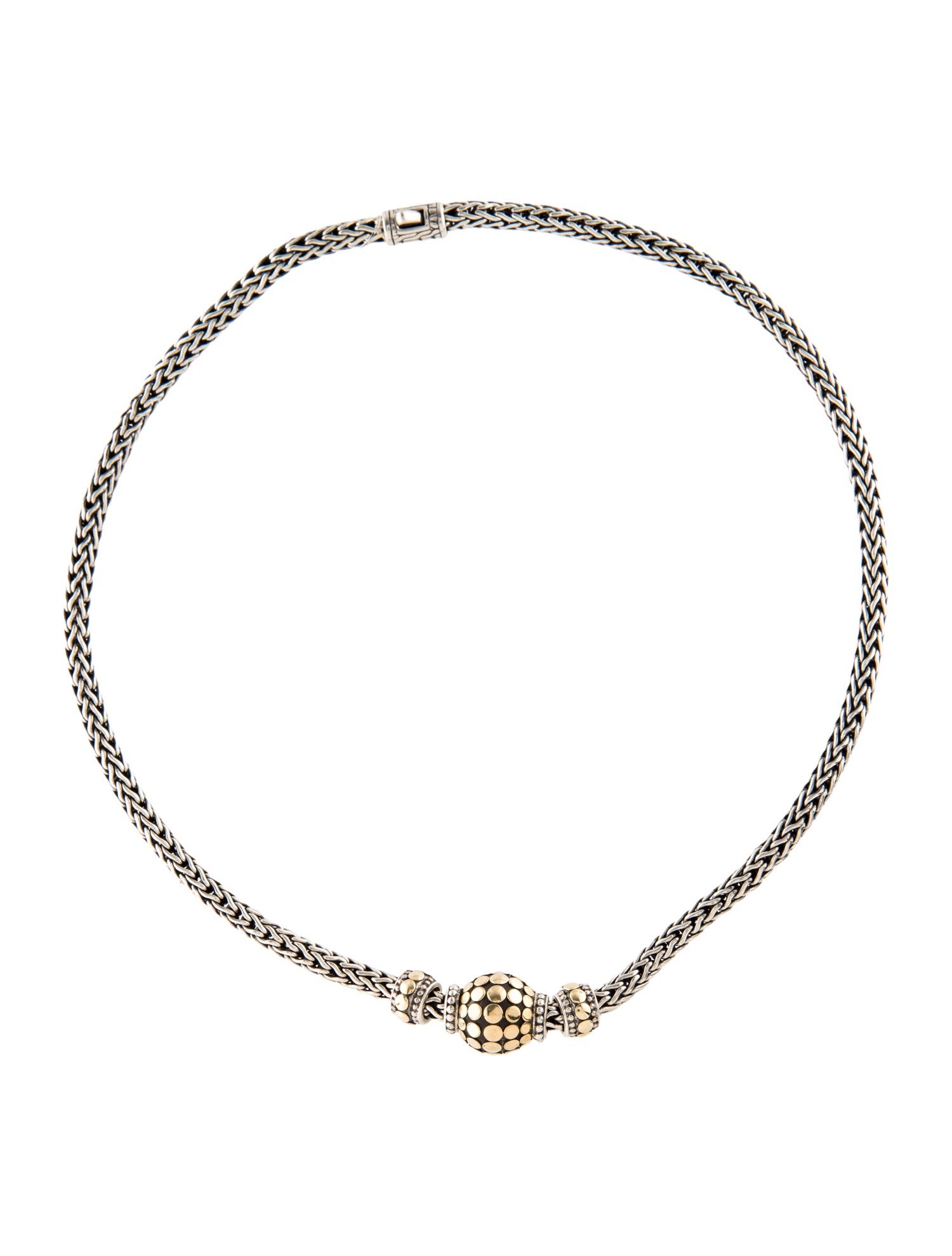 John Hardy Two-Tone Dot Slide Pendant Necklace