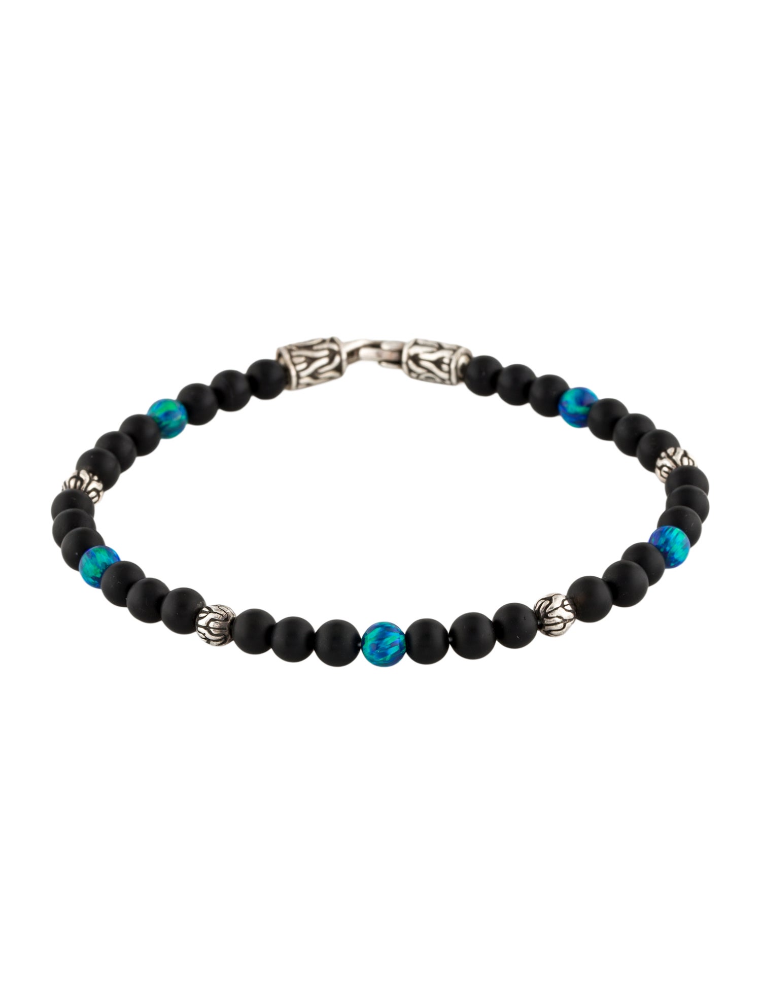 John Hardy Synthetic Opal & Onyx Bead Bracelet