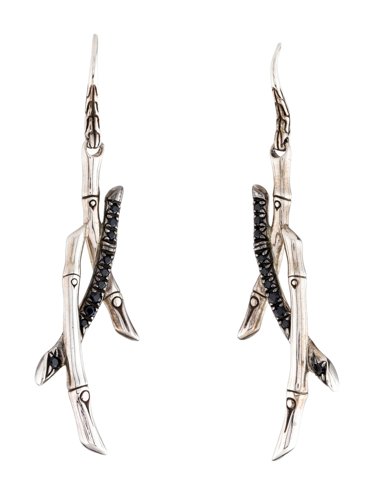 John Hardy Sapphire Bamboo Drop Earrings