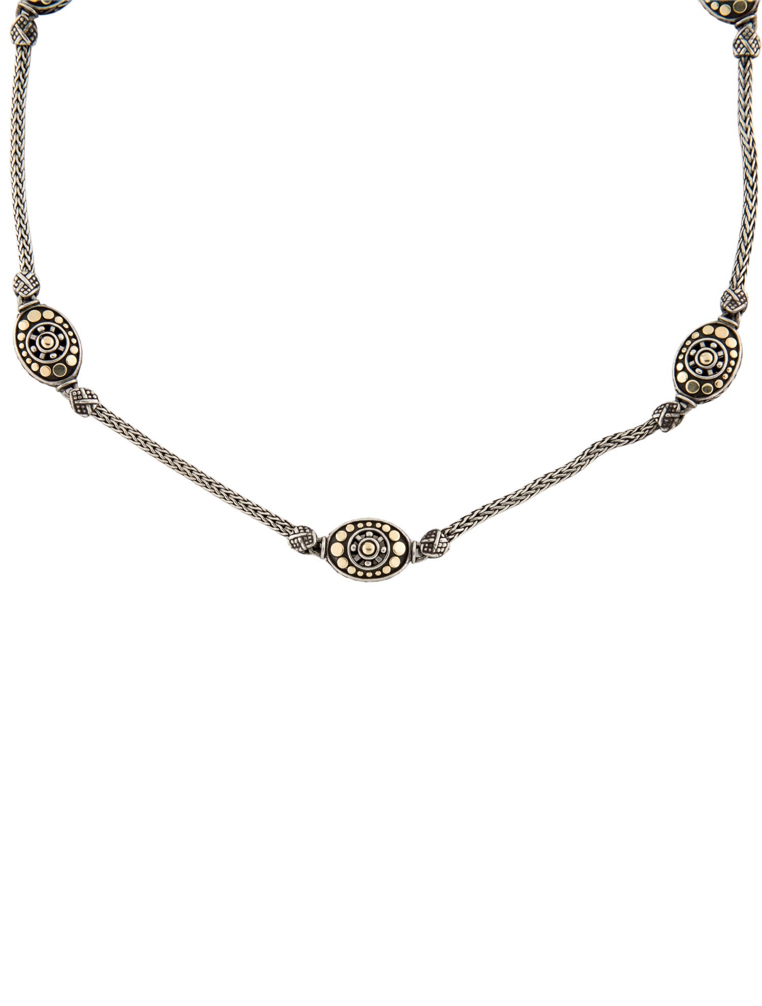 John Hardy Two-Tone Dot Station Necklace