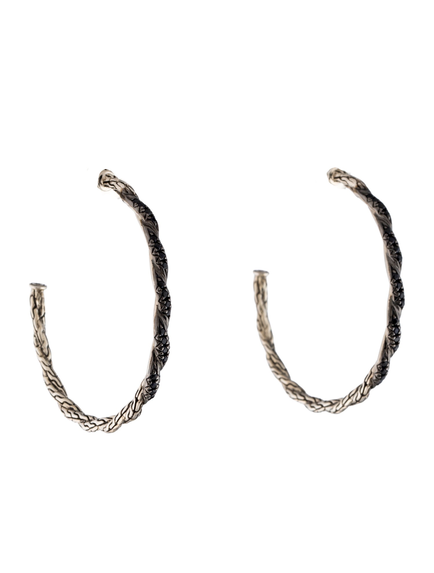 John Hardy Sapphire Classic Chain Hoop Earrings