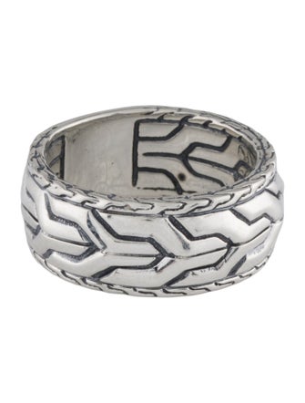 John Hardy Carved Chain Band Ring