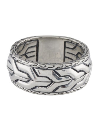 John Hardy Carved Chain Band Ring
