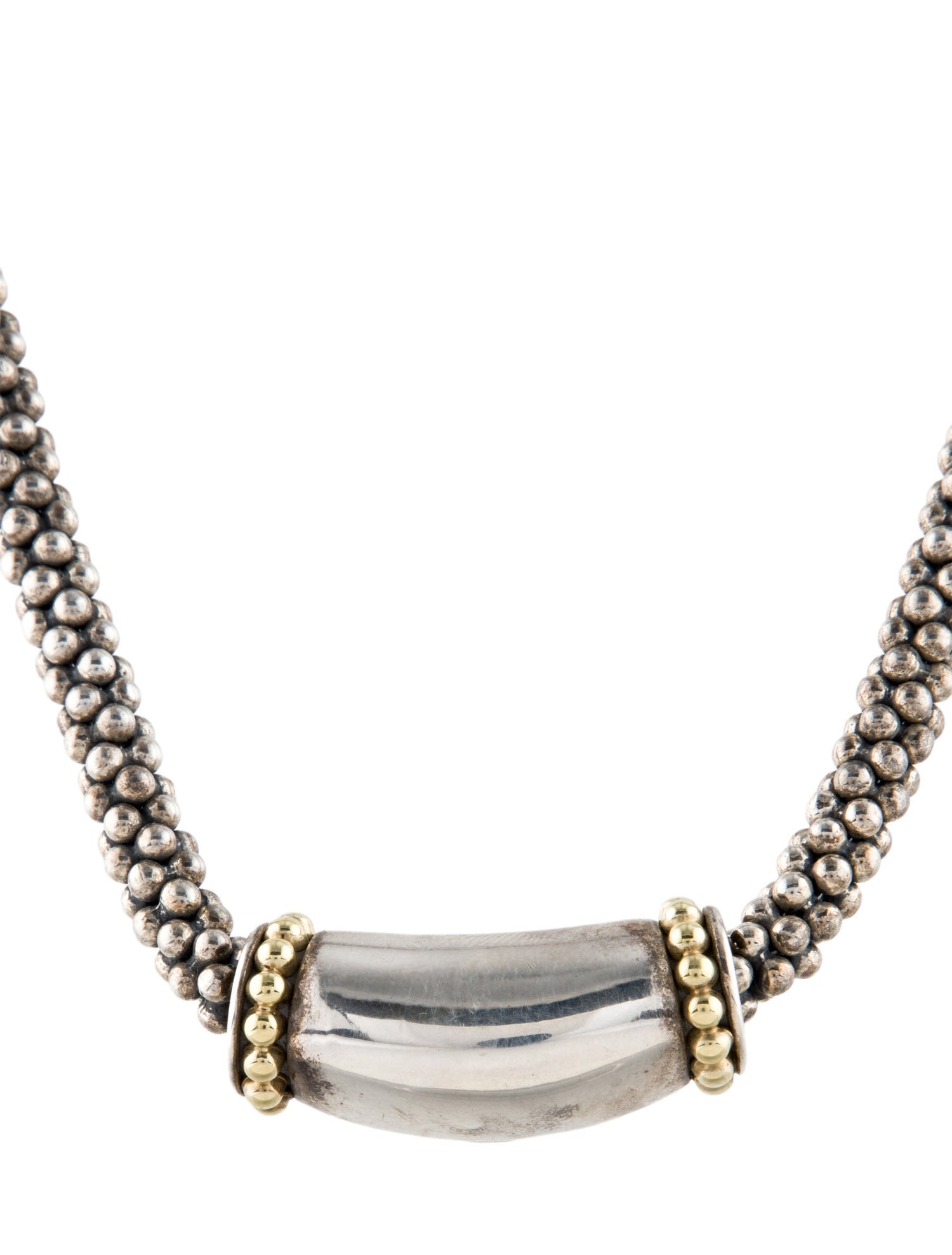Lagos Caviar Two-Tone Slide Collar Necklace