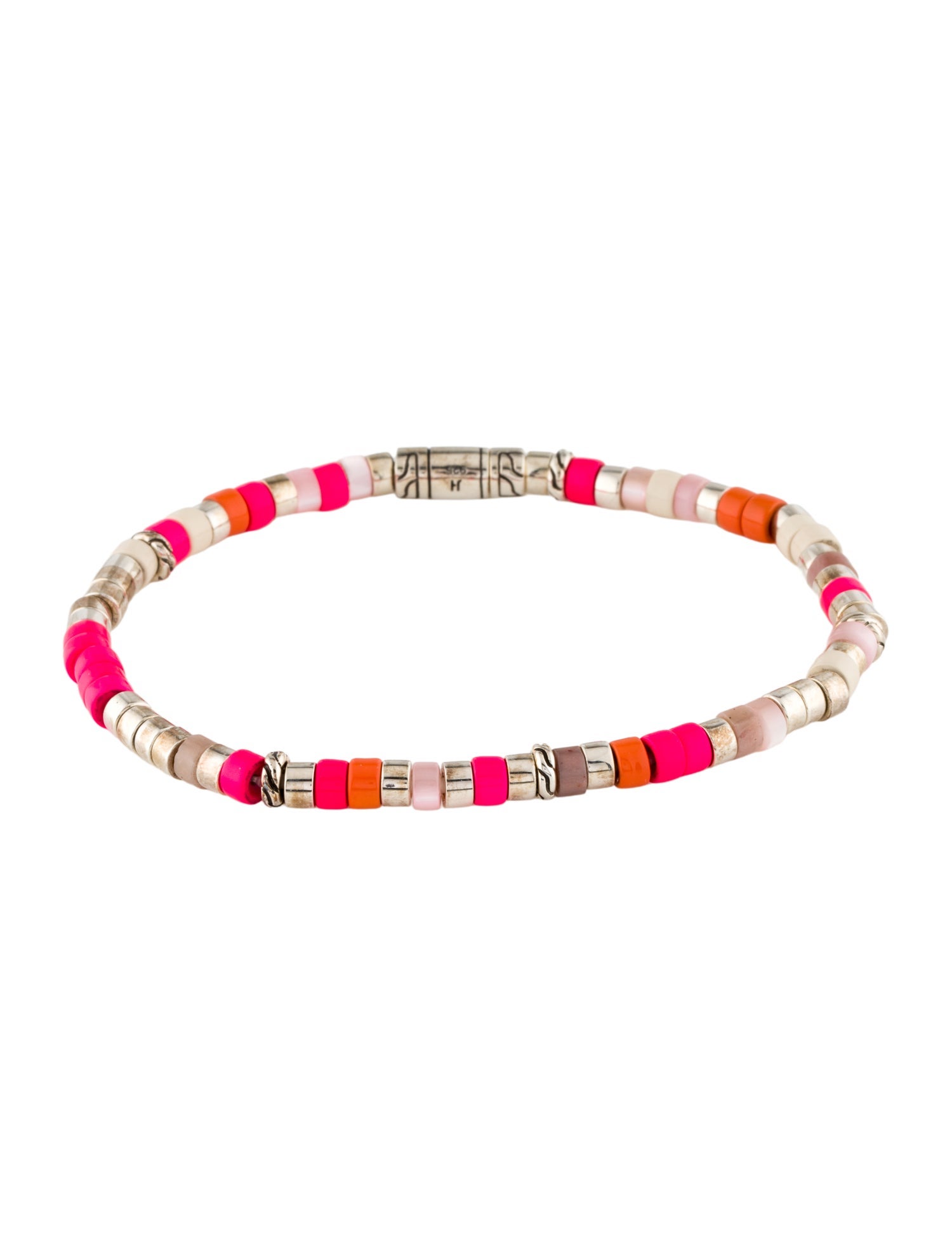 John Hardy Mother Of Pearl & Enamel Heishi Bracelet