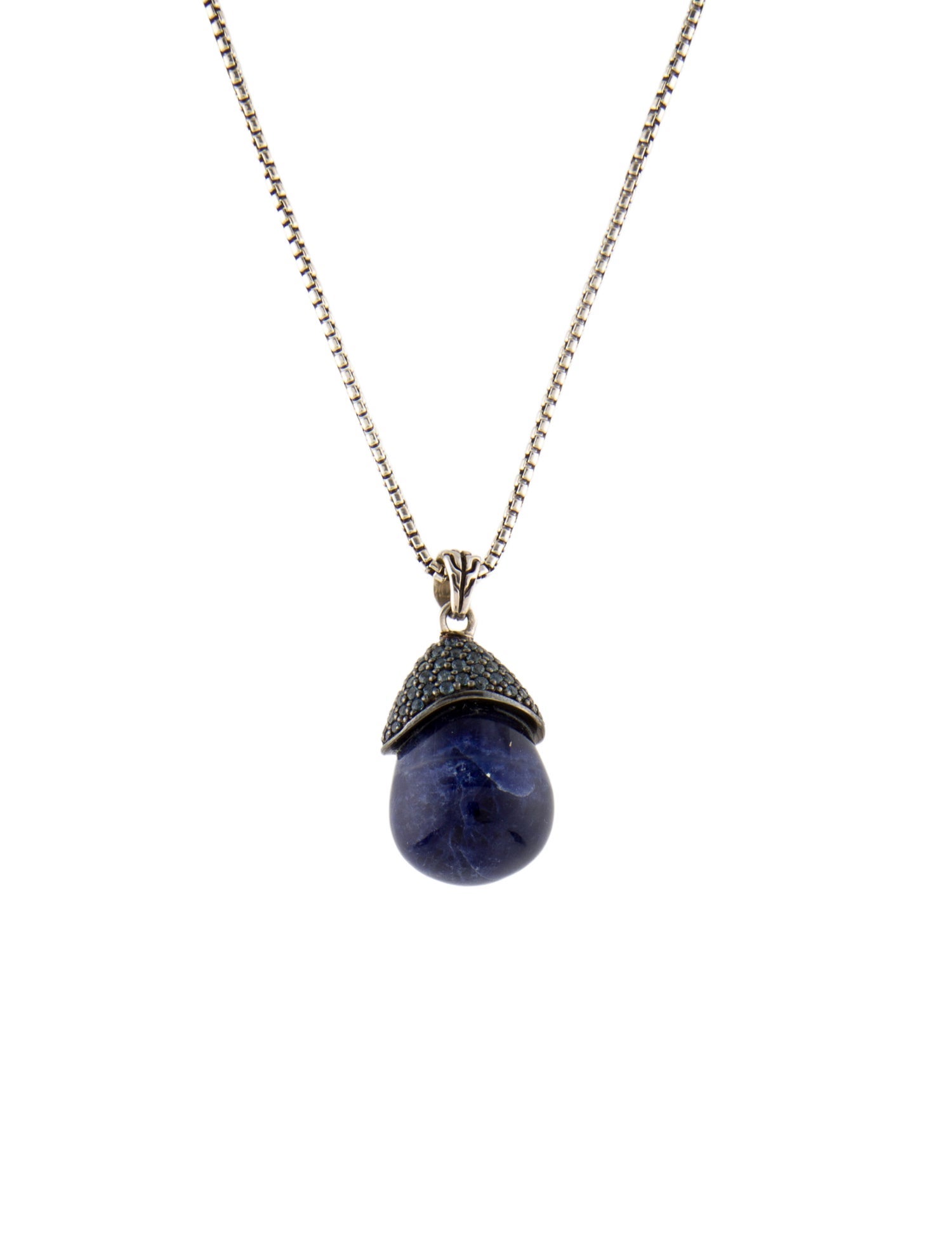 John Hardy Sodalite & Sapphire Pendant Necklace