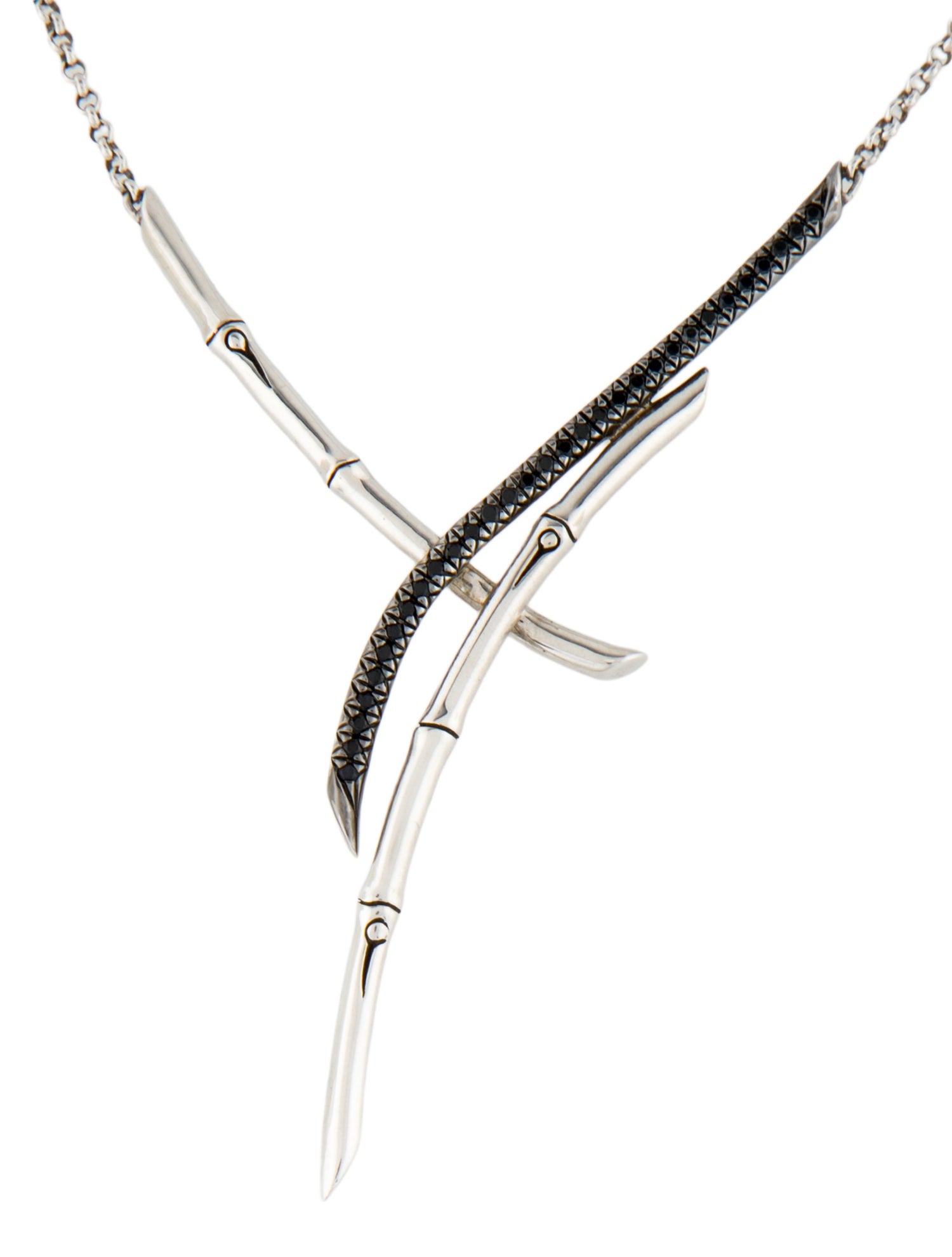 John Hardy Sapphire & Spinel Bamboo Branches Pendant Necklace