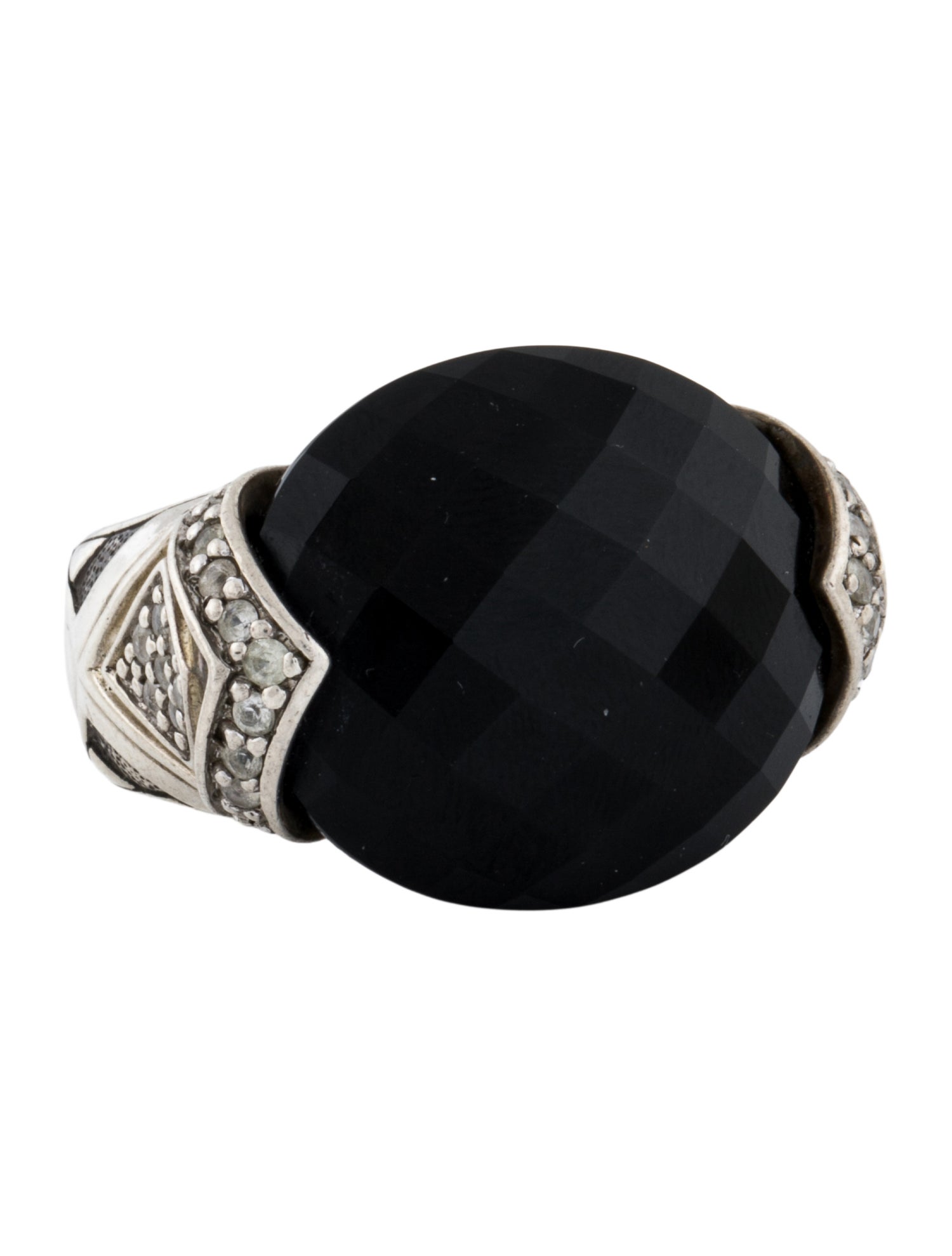 John Hardy Onyx & Sapphire Cocktail Ring