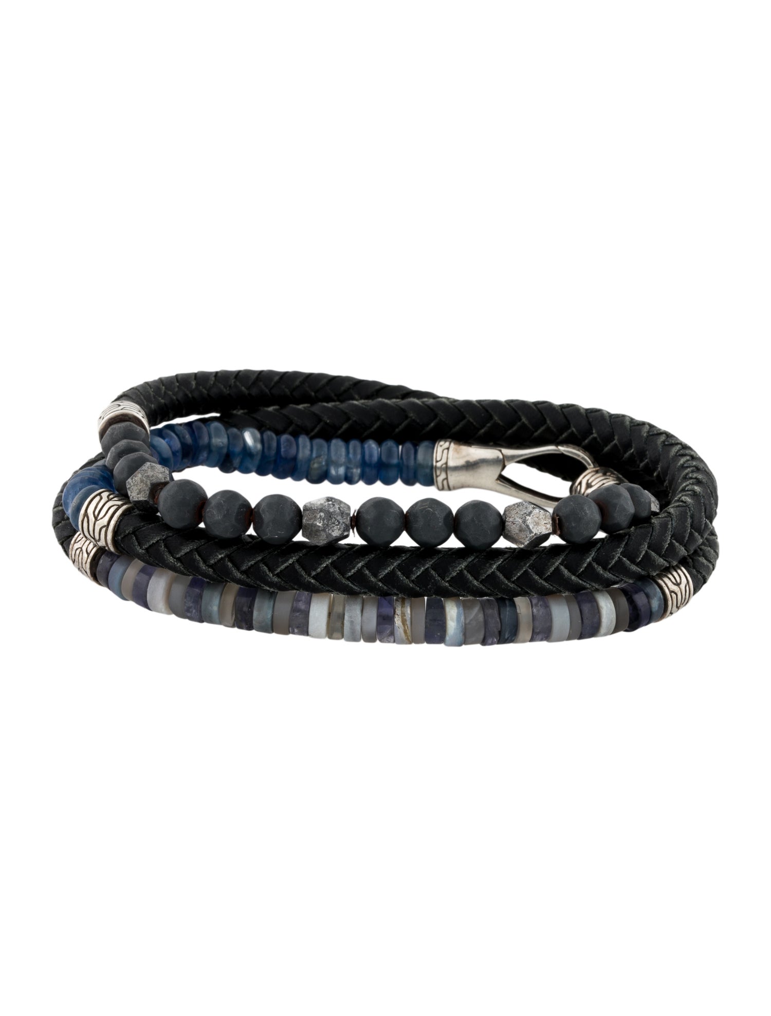 John Hardy Multistone Classic Chain Beaded Hybrid Triple Wrap Bracelet