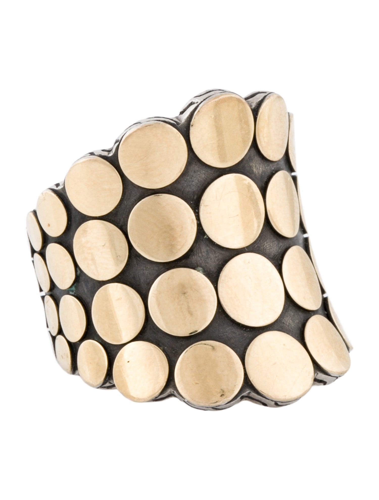 John Hardy Two-Tone Dot Saddle Cocktail Ring
