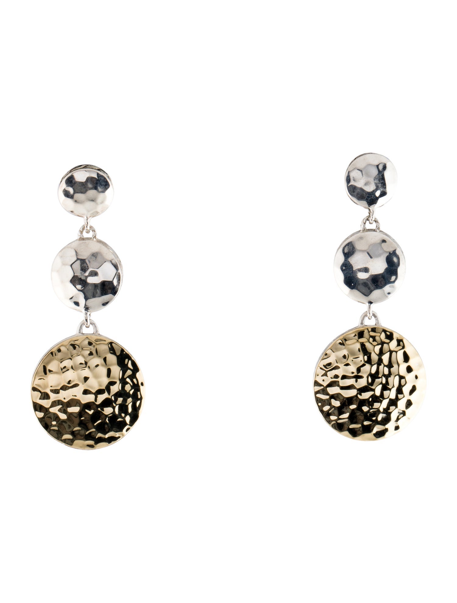 John Hardy Triple Drop Hammered Earrings