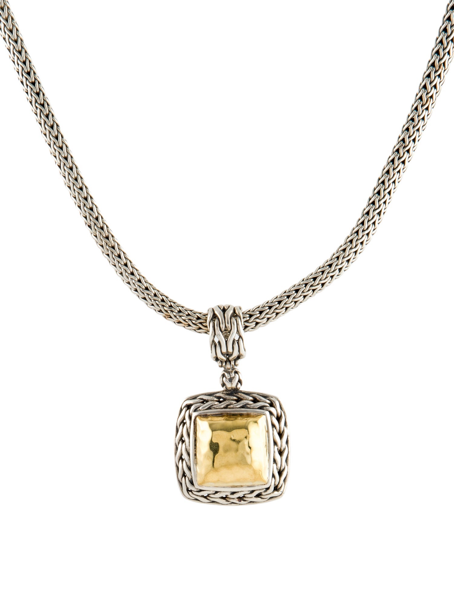 John Hardy Two-Tone Hammered Pendant Necklace