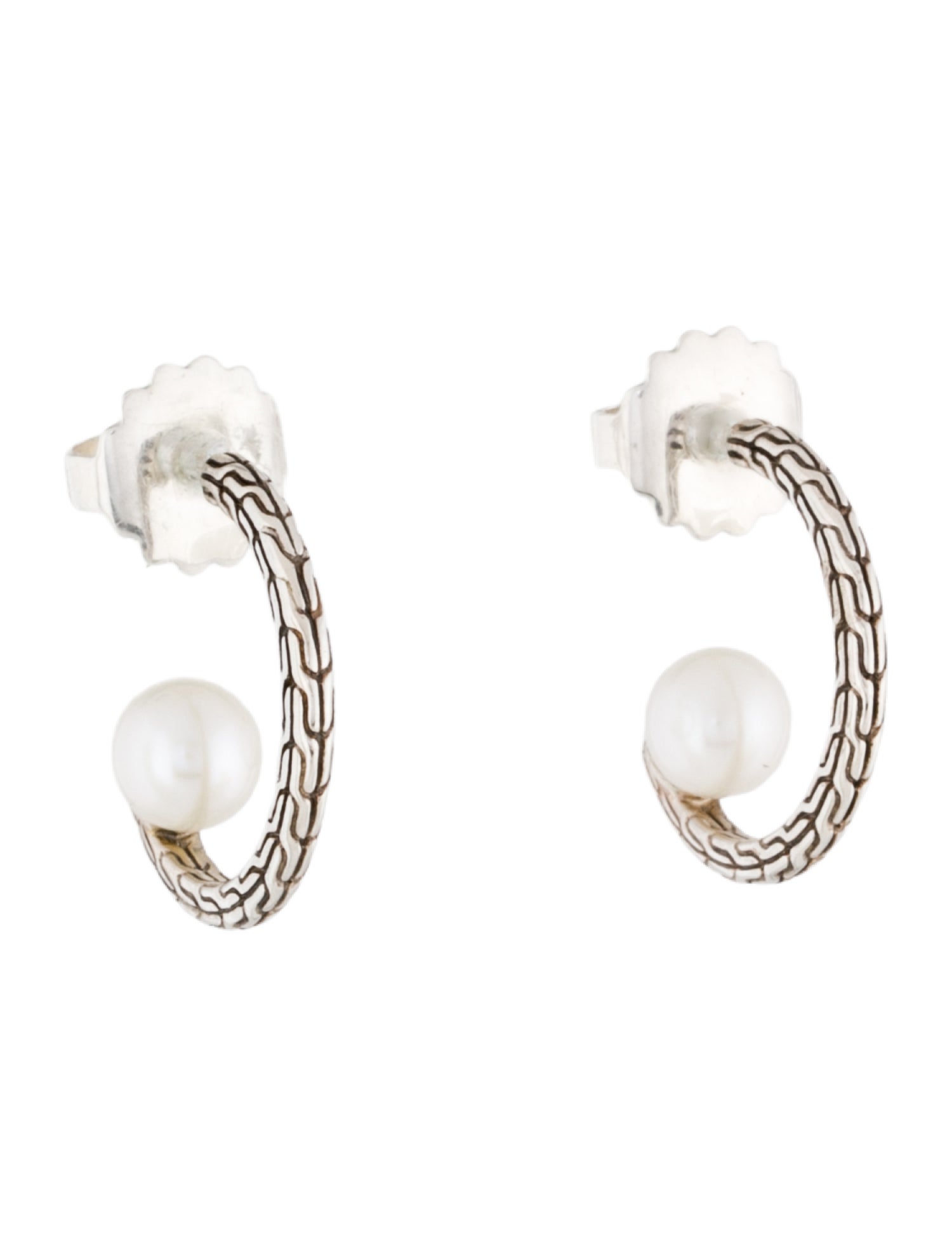 John Hardy Pearl Hoop Earrings