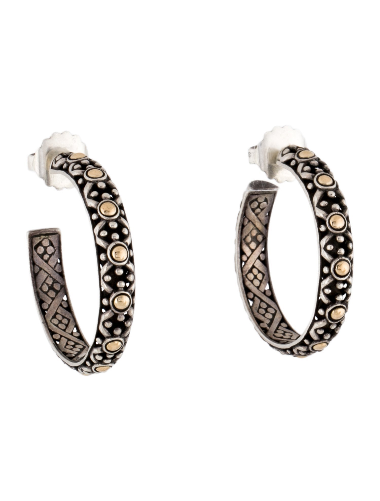 John Hardy Two-Tone Dot Hoop Earrings
