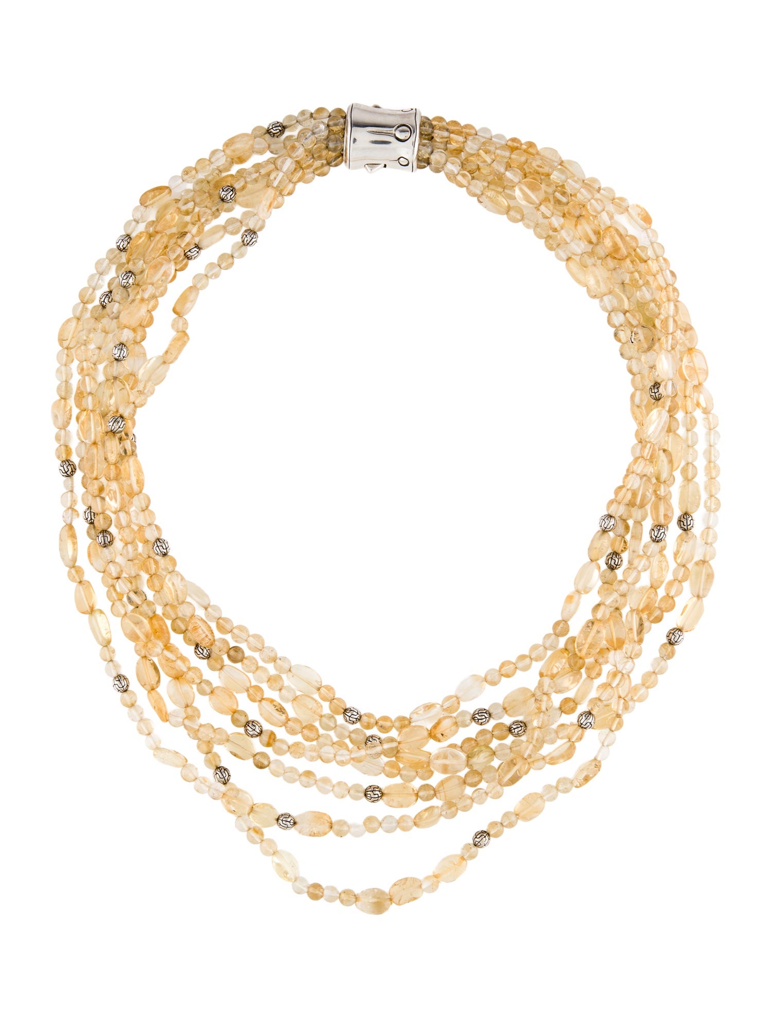 John Hardy Citrine Bamboo Bead Multistrand Necklace