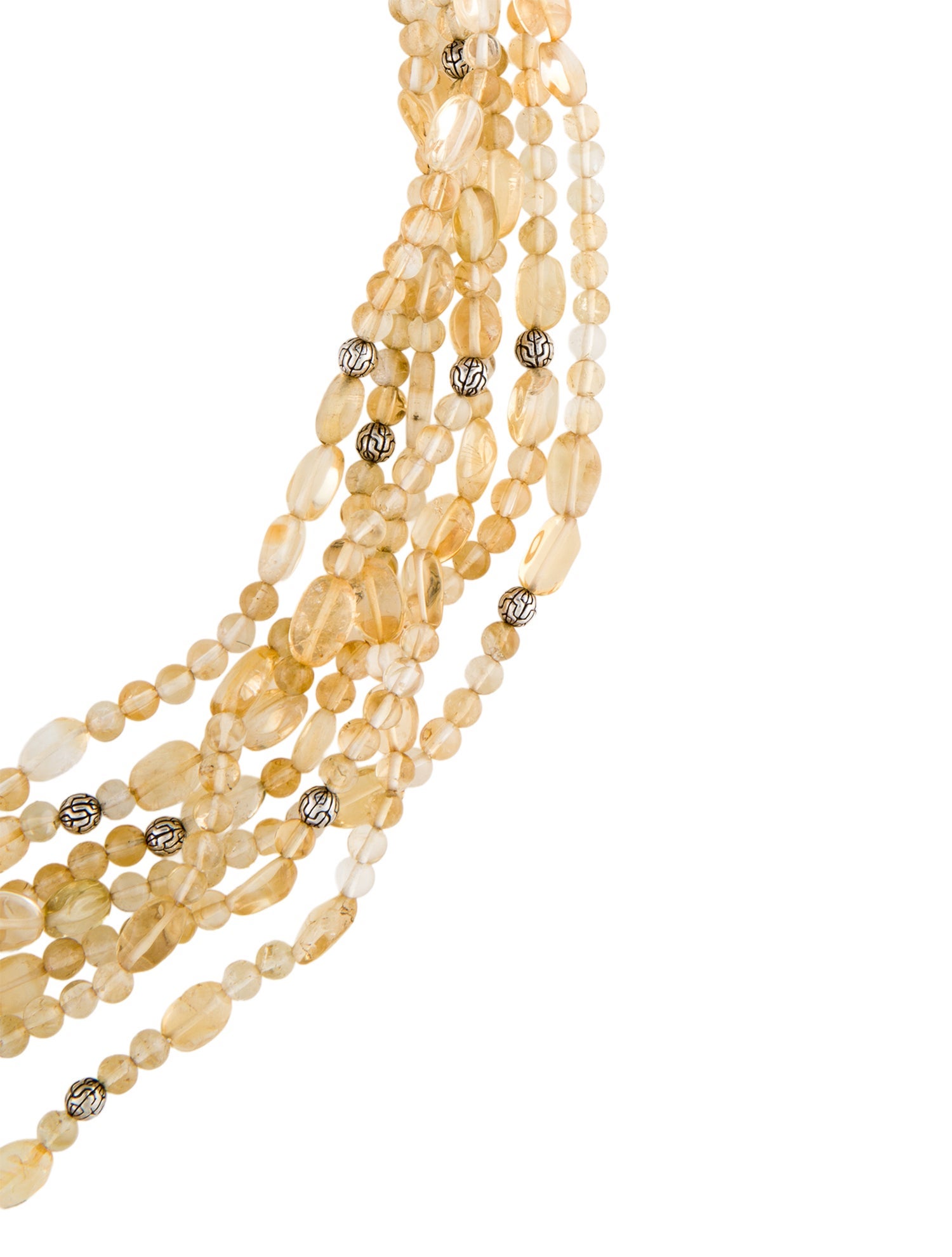 John Hardy Citrine Bamboo Bead Multistrand Necklace