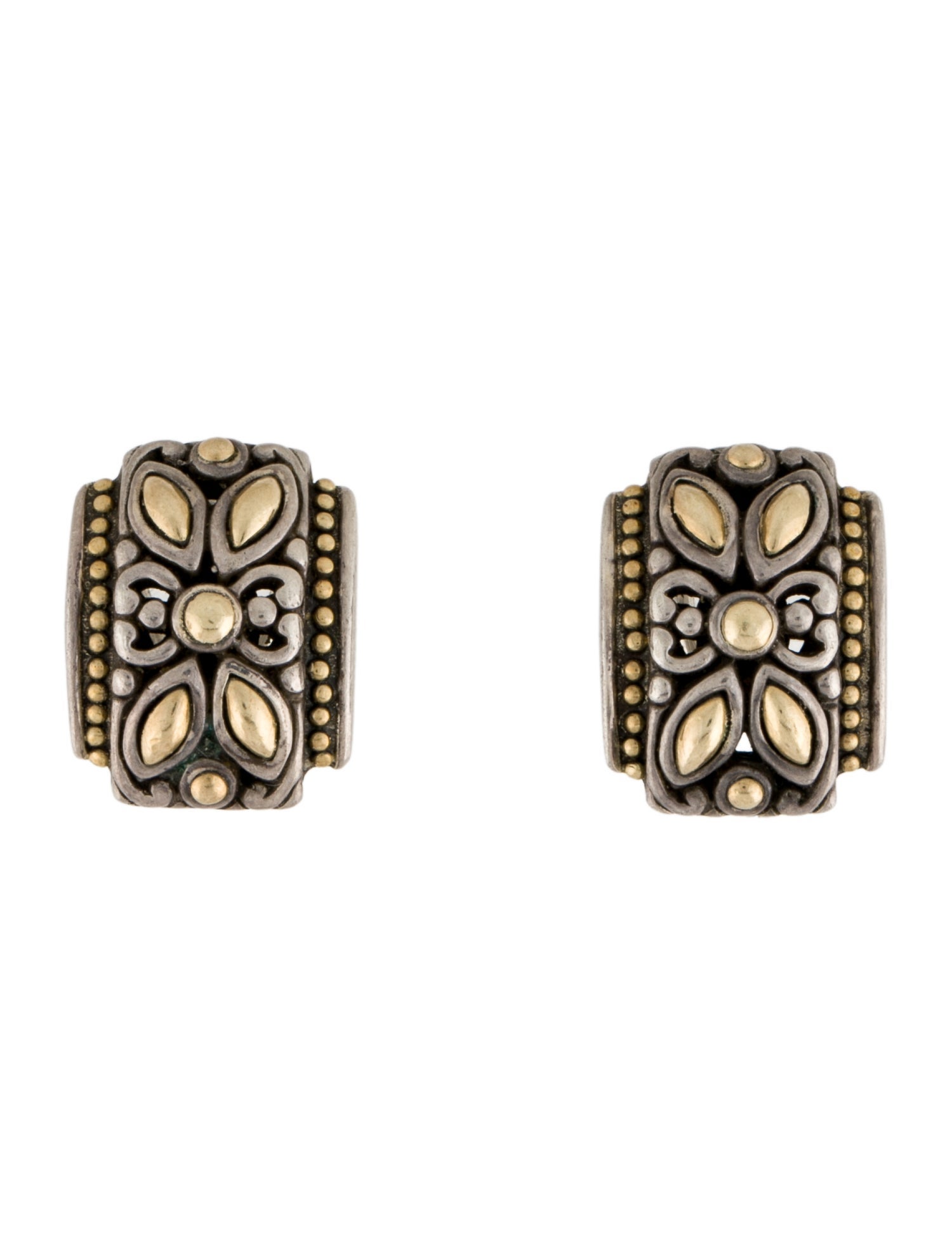 John Hardy Two-Tone Batu Kawung Earclips