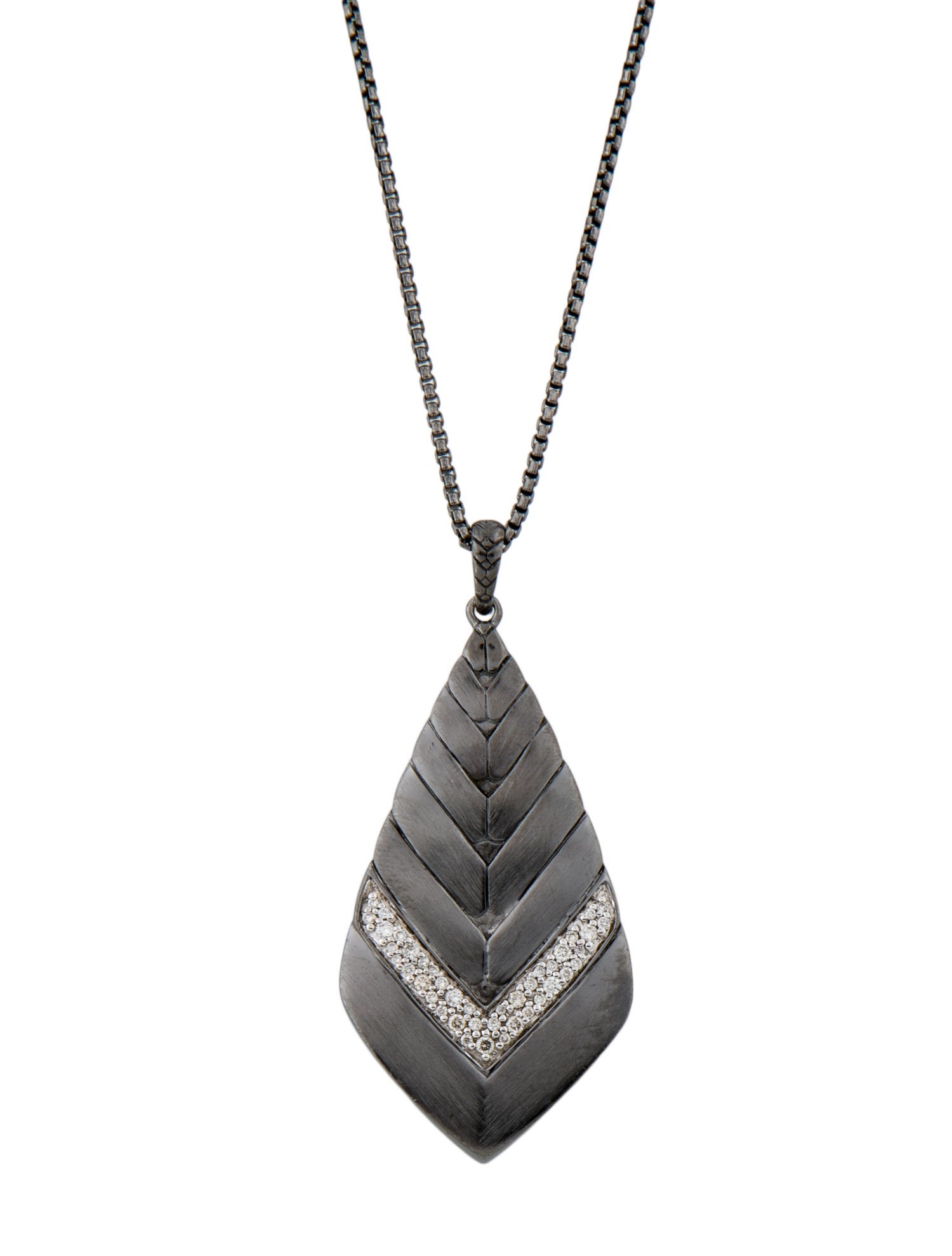 John Hardy Diamond Modern Chain Brushed Pendant Necklace